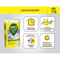 Штукатурка гипсовая Профи Гипс Ветонит Vetonit Profi Gyps белая 30кг