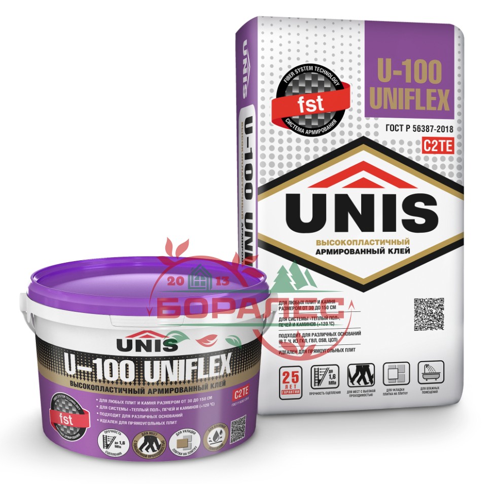 Клей эластичный UNIFLEX U-100 (25кг) Unis Юнис
